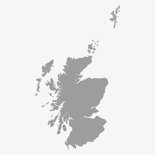 Map Of Scotland In Gray On A White Background