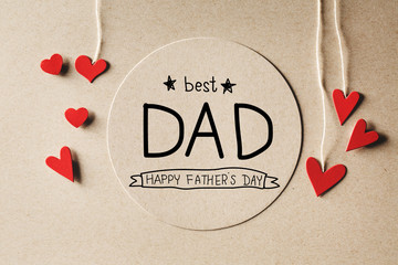 Wall Mural - Best Dad message with small hearts