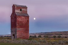 Old Abandoned Grain Elevator On The Canadian Prairies. 