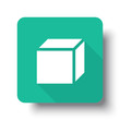 © Imagevector - Flat white 3D Box web icon on green button with drop shadow