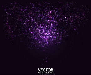 Wall Mural - Abstract purple bokeh digital background. Graphic resources design template. Vector illustration