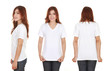 © geargodz - young beautiful female with blank white t-shirt