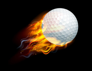 Wall Mural - Golf Ball on Fire