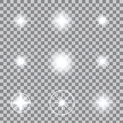 Wall Mural - Creative concept Vector set of glow light effect stars bursts with sparkles isolated on background.