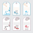 © mnimpres - set baby gift card. Hand drawn design