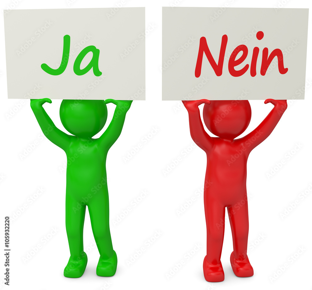 3d Männchen Ja Nein Rot Grün - Stock - GamesAgeddon