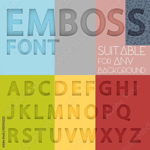Valokuva Alphabet with emboss effect suitable for any background