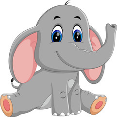 Wall Mural - illustration of Cute elephant cartoon