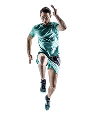 Wall Mural - man runner jogger running isolated