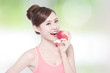 © ryanking999 - Happy health woman show apple