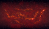 Fototapeta Na sufit - Beautiful space with red nebula, realistic vector - EPS 10