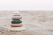 Zen Stones / Stacked zen stones on the beach
