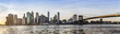 Manhattan Downtown urban view with Brooklyn bridge