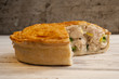 Chicken and Leek Pie with Slice Missing