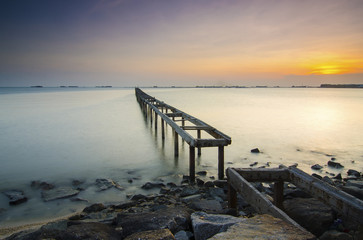 Sticker - Beautiful Sunrise view at fisherman jetty