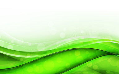 Wall Mural - Abstract green waves - data stream concept. Vector illustration