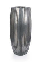 Cut-out Of Tall Gray Vase With Engraved Vertical Lines