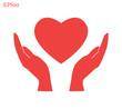 © rufat119 - Heart in hand icon on white background. Vector illustration