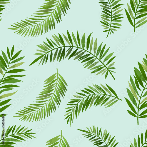 Naklejka - mata magnetyczna na lodówkę Vintage Seamless Palm Leaf Pattern