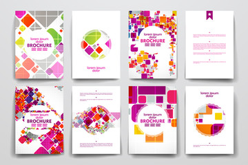 Wall Mural - Set of brochure, poster design templates in abstract style