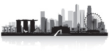 Singapore City Skyline Silhouette
