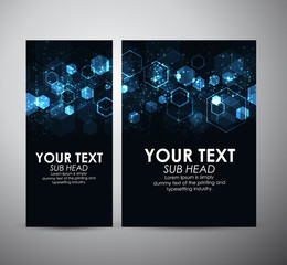 Wall Mural - Abstract blue hexagons. Graphic resources design template or roll up. 