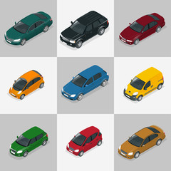 Wall Mural - Modern Car. Car icons. Flat 3d isometric vector illustration car icon. High quality city transport. 