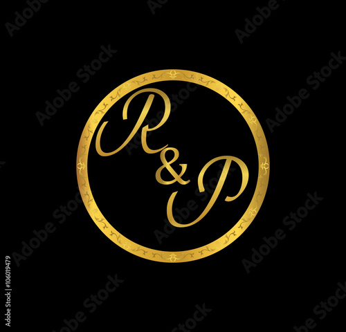 Rp Initial Wedding In Golden Ring Buy This Stock Vector And Explore Similar Vectors At Adobe Stock Adobe Stock