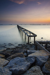 Sticker - Beautiful Sunrise view at fisherman jetty