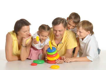  Happy family playing 