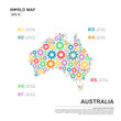 Map Of Australia Infographic design template with gear chain