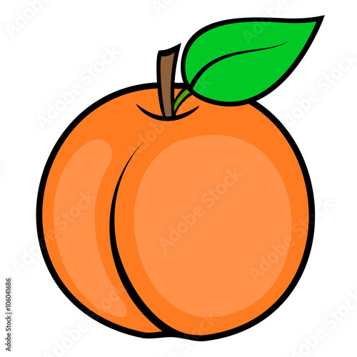 Cartoon peach isolated on white background. Stock Vector Adobe Stock