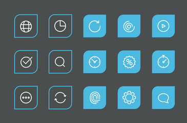 Poster - Modern web and mobile application pictograms collection. Lineart
