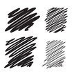 Blobs set vector hand drawn illustration. Collection of black pa