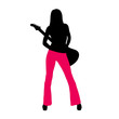 © draganm - girl with guitar illustration silhouette