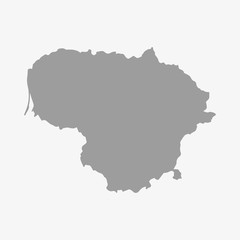 Aufkleber - Lithuania map in gray on a white background