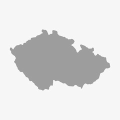 Aufkleber - Czech Republic map in gray on a white background