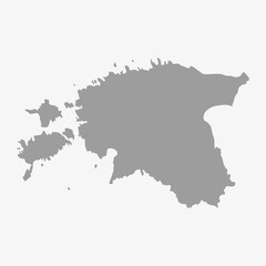Aufkleber - Estonia map in gray on a white background