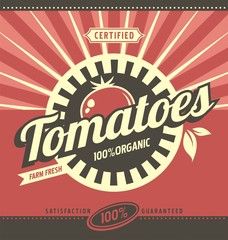 Wall Mural - Tomatoes retro ad concept