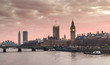 Big Ben and Westminster Bridge at sunset London, UK
