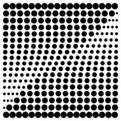 Wall Mural - Halftone design elements, logo, halftone background the design of the square. Black on white background vector illustration