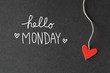 © Tierney - Hello Monday message with paper hearts