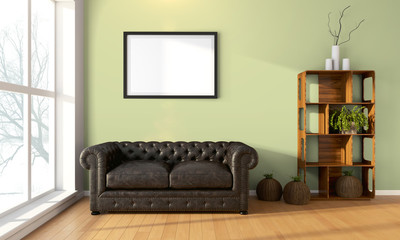 Canvas Print - Modern bright interior . 3D render