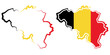 Belgia - mapa konturowa - barwy