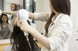 © Monet - Beautician is dry the hair with a dryer
