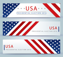 Presidential Election In The USA 2016 - Banner Template
