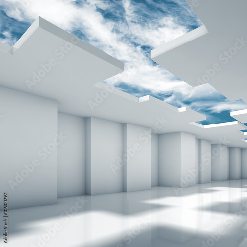 Fototapeta na wymiar Abstract modern 3d interior design with corners