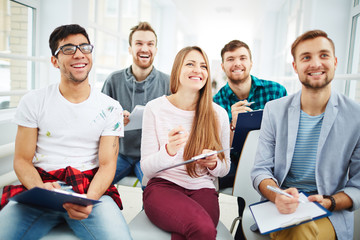 Wall Mural - Listening to lecture