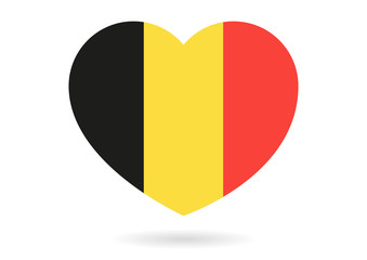 Wall Mural - Isolated heart sign with Belgium flag inside, official colors,