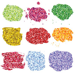 Wall Mural - set of glitter colorful blots.